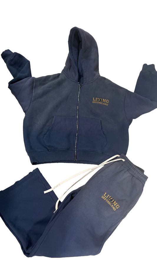 Living Off The Land Sweatsuit Relaxed Fit Navy Gold